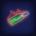 Neon 20% Discount Sign On Fire | Make Neon Sign