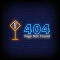404 Page Not Found Neon Sign
