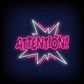 attention pink neon sign