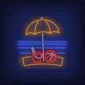 Beach Umbrella, Ball And Toy Bucket Neon Sign