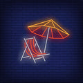 Beach Umbrella And Chair Neon Sign