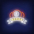 Billiard Balls and Rating Neon Sign for Bars and Game Rooms