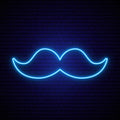 Blue Mustache Neon Sign Perfect For salon