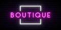 boutique pink neon sign