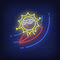 Cartoon Sun On Surfboard Neon Sign Perfect For Décor