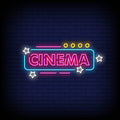 cinema pink neon sign