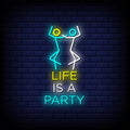Couple Dance Concept Life Is A Party Neon Sign Perfect for Events