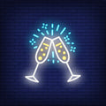 Couple of Champagne Flutes Neon Sign for Bars and Celebrations