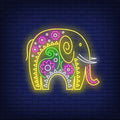 Decorated Indian Elephant Neon Sign