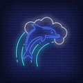 Dolphin In Wave Neon Sign