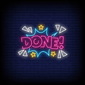 done pink neon sign