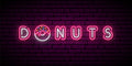 donuts pink neon sign