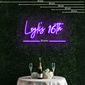 Leyli's 16th Purple Neon Sign 36x15 inches
