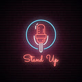 Glowing Stand Up Neon Sign for Comedy Clubs and Events