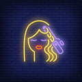 Hair Curler Curling Woman Hair Neon Sign Perfect For Salon