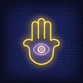 Hamsa Hand With Eye Neon Sign