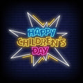 Happy Children's Day, Neon Sign