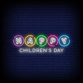 Happy Childrens Day Neon Sign