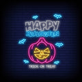 Happy Halloween In Neon Sign