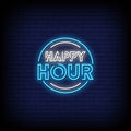 Happy Hour Neon Sign  Perfect for Bars & Events