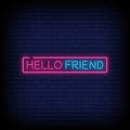 Hello friend pink neon sign