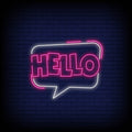 Hello In Neon Sign