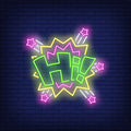 Hi Lettering Neon Sign