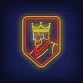 King On Shield Neon Sign