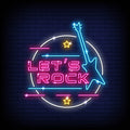 Lets Rock Neon Sign - Pink Neon Sign