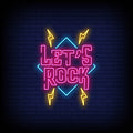 Lets Rock Neon Sign - Pink Neon Sign