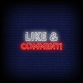 Like And Comment Neon Sign