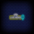 Live News Typography Neon Sign