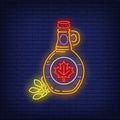 Maple Syrup Bottle With Leaf Neon Sign Perfect For Your Business
