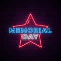 Memorial Day Neon Sign