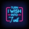 Modern Motivation Quote In Neon Sign