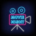 Movie Night Neon Sign
