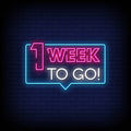 One Week To Go Neon Sign - Neon Pink Aesthetic