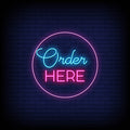 Order Here Neon Sign - Neon Pink Aesthetic