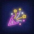 Party Hat Neon Sign - Neon Pink Aesthetic
