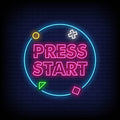 Press Start Neon Sign - Neon Pink Aesthetic