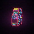 Race Arcade Game Machine Neon Sign
