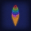 Rainbow Colored Ice Cream Neon Sign
