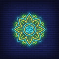 Round Mandala Pattern Neon Sign