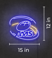 AMS Neon Sign 15x13 inches