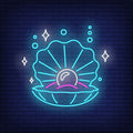 Seashell With Pearl Neon Sign Perfect For Décor
