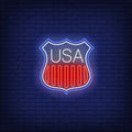 Shield With USA Flag Stripes Neon Sign