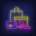 Shopping Bag, Box, Woman Heeled Shoe Neon Sign Perfect For Your Business