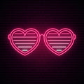 Shutter Glasses In The Shape of A Heart Neon Sign