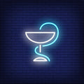 Snake And Bowl Pharmacy Symbol Neon Sign