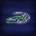 Sport Car Driving Fast Neon Sign